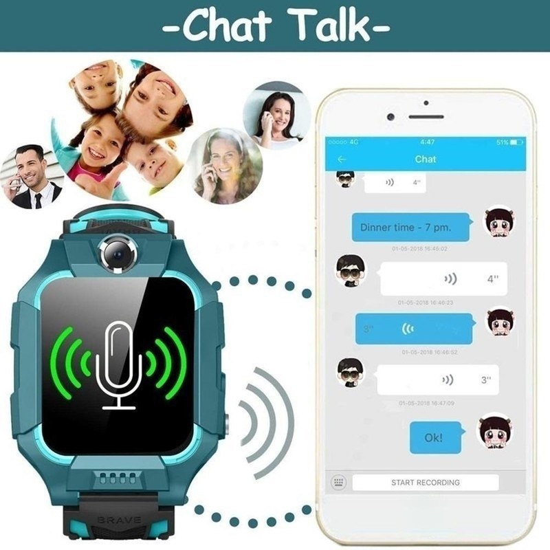 Kids Waterproof Smart Phone Watch Two Way Call SOS Camera