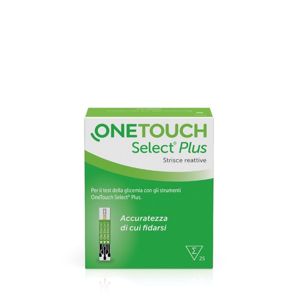 OneTouch Select Plus Test Strips I 25 Glycemic Tests I for Self-Monitoring Diabetes I 1 Pack I 25 Test Strips Included