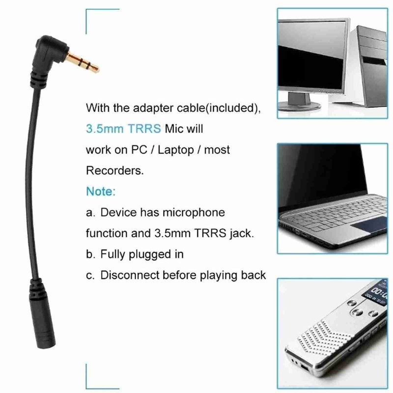 Black Double Head Lavalier Lapel Microphone No Driver Installation Required