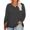 ROSRISS Womens Plus Size Shirts Long Sleeve Casual Loose Round