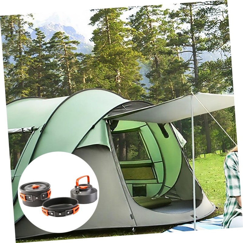 Mipcase 1 Set Portable Camping Cookware Durable Camping Pots and