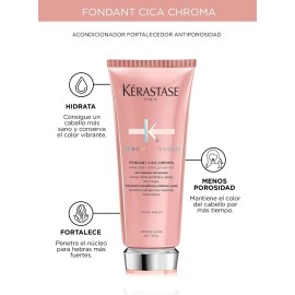 Kit Chroma Absolu Kerastase Shampoo Bain 250ml y Acondicionador Fondant 200ml Para Cabello Teñido Fortalece la Fibra Capilar