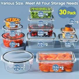 KITHELP 60-Piece Large Food Storage Containers Set - Leakproof, BPA-Free Plastic with Lids Airtight for Kitchen Storage and Organization Reusable with Labels Pen- Microwave Dishwasher Freezer Safe