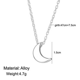 TseenYi Fashion Necklace Moon Pendant Short Silver Chain Jewelry for Women Girls