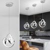 Sovinzert 6000K Modern Pendant Light Fixtures, LED Pendant Lights Kitchen Island Lighting Adjustable Height Chrome Hanging Lights for Dining Room Kitchen Bedroom, 1Pack