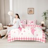 Feelyou Pink Cherry Comforter Set 7 Pieces Cherry Pattern Bed