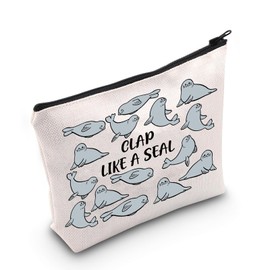 Seal Lover Gift Clao Like A Seal Makeup Bag Ocean Animal Lover Gift Seal Inspirational Gift Humors Seal Quotes Makeup Bag