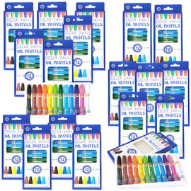 Color Swell Bulk 18 Packs - 12 Oil Pastels per Pack (216 Total) with Round Tips