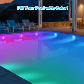 VICHTOP Rechargeable Pool Lights - 2 Pack, IP68 Waterproof Submersible LED Pool Lights with Remote, Pool Decor Light Accessories for Inground Pools, Above Ground Pools, Party Decoration