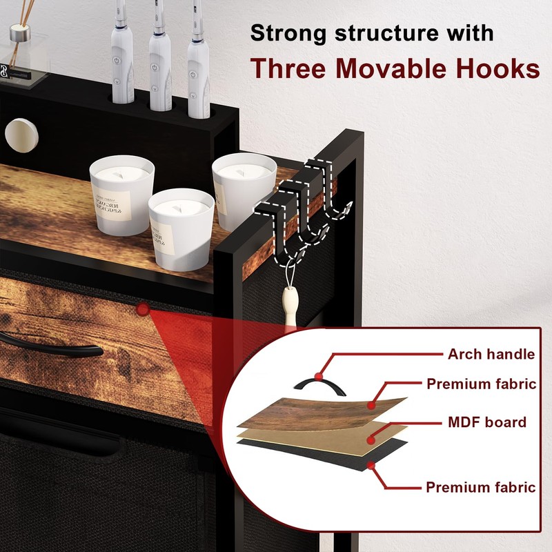 Timberer Laundry Hamper, Laundry Sorter, Rolling Laundry Basket with Drawer,