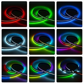 SEZO WS2815 LED Strip Light (Upgraded WS2812B) 1M 144LEDs/m Dream Colour Individually Addressable RGB 5050SMD Dual Signal WS2813 LED Flexible Light Strip IP30 Non-Waterproof DC12V Black PCB