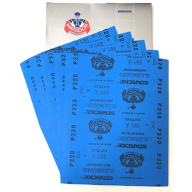 Matador Waterproof Sandpaper Abrasive Wet or Dry Sandpapers 50 Sheets 320 Grit 9" x 11" Silicon Carbide Made in Germany