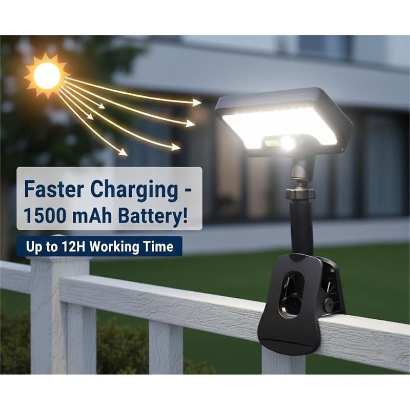 CVchancin Solar Lights Outdoor, 2 Pack Motion Sensor Clip On
