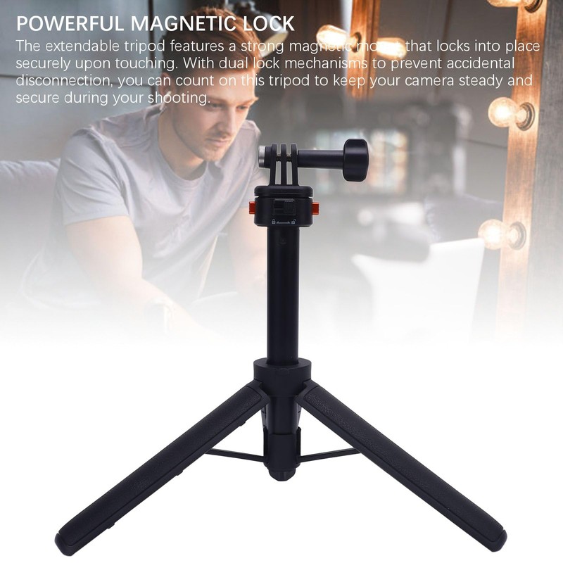 Extendable Tripod with Magnetic Mount, Height Adjustable, Selfie Stick Tripod