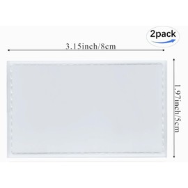 Solid White Flag Patch Pure Color Blank PVC Rubber Hook & Loop Fastener Patch for Hats, Tactical Bags, Jackets, Clothes Patch Team Military Patch（ 2 Pack）