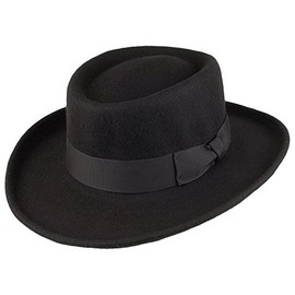 Jaxon & James Crushable Wool Felt Gambler Hat - Black M