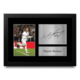 HWC Trading A4 FR Wayne Rooney England Gifts Printed Signed Autograph Picture for Fans and Supporters - A4 Framed