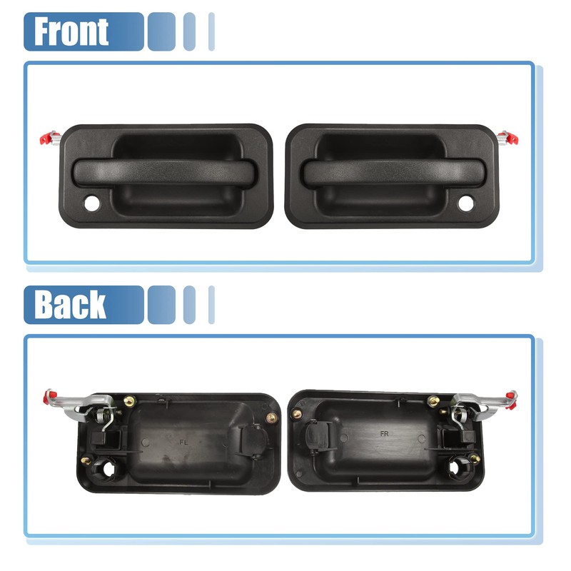 X AUTOHAUX 4 Pcs Exterior Door Handle with Key Hole