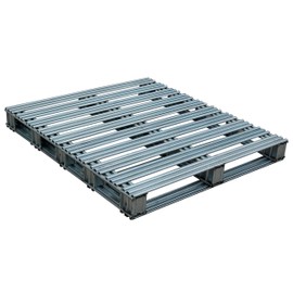 Vestil SPL-4248 Galvanized Steel Pallet 48 in. x 42 in. x 4-3/4 in. 8,000 Lb. Floor Capacity Gray