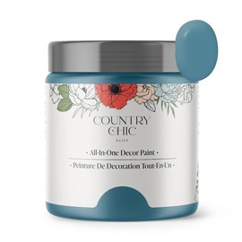 Country Chic All-in-One Chalk Paint for Furniture, Cabinets, Home Decor, Eco-Friendly, Matte Finish, Built-In Primer & Top Coat for Wood, Metal - Tide Pool (Blue) - 4 oz (118 ml)