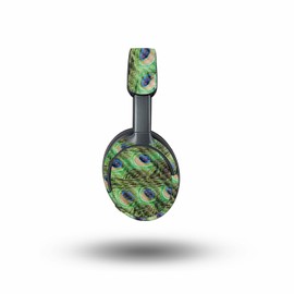 MightySkins Carbon Fiber Skin Compatible with Bose QuietComfort Ultra - Peacock Pattern | Protective, Durable Textured Carbon Fiber Finish | Easy to Apply