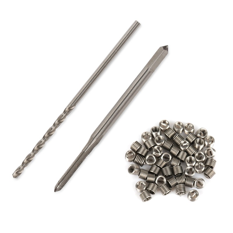 50pcs Stainless Steel Coiled Wire Helical Screw Thread Inserts M1.6*0.35*2D