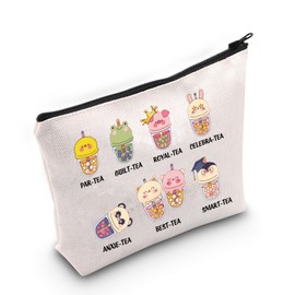 Tea Gift Kawaii Animal Cosmetic Bag Asian Drinks Lover Gift for Women (Bo-b Tea CA Bag)