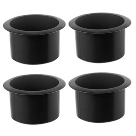 DOITOOL 4Pcs Plastic Cup Holder Inserts for Car Replacement Drop in Cup Holders for Boat, Truck, Car, Sofa, Recliner, Poker Table (Black, 11x11x7cm)