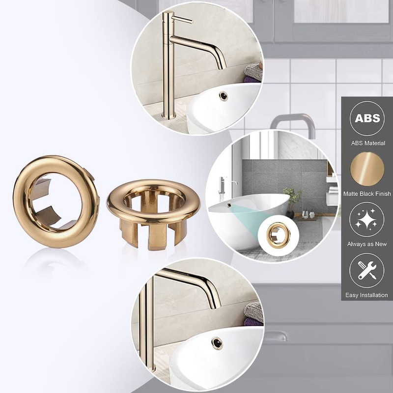SKYPIA 4 Pcs Sink Overflow Ring Set Bathroom Accessary Kitchen