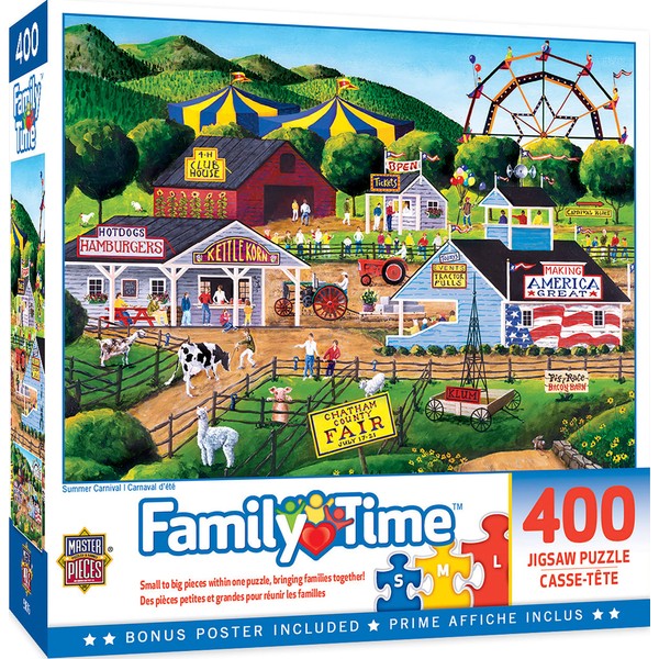 Masterpieces 400 Piece Jigsaw Puzzle For Adults, Family, Or Kids - Summer Carnival - 18"x24"