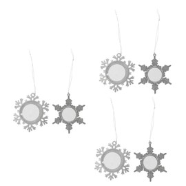 Artibetter 6 Pcs Snowflake Frame Pendant Christmas Tree Hanging Snowflake Xmas Party Supplies Xmas Tree Haning Picture Frame Christmas Decor Metal Decor Metal Picture Frames Birthday Gift