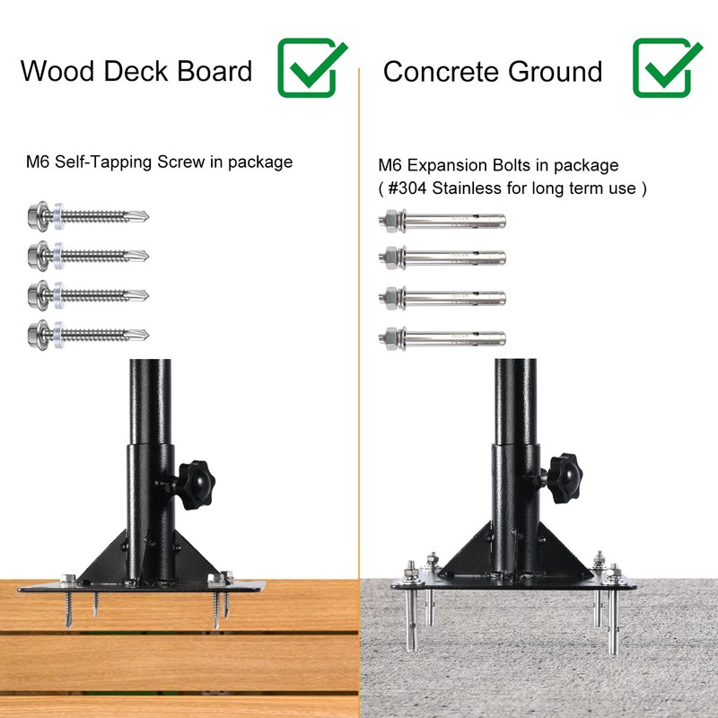 NIOSTA 2sets 9ft Outdoor String Light Poles, Heavy Duty Commercial