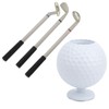 Mini Desktop Golf Ball Pen Holder with 3 Golf Cue