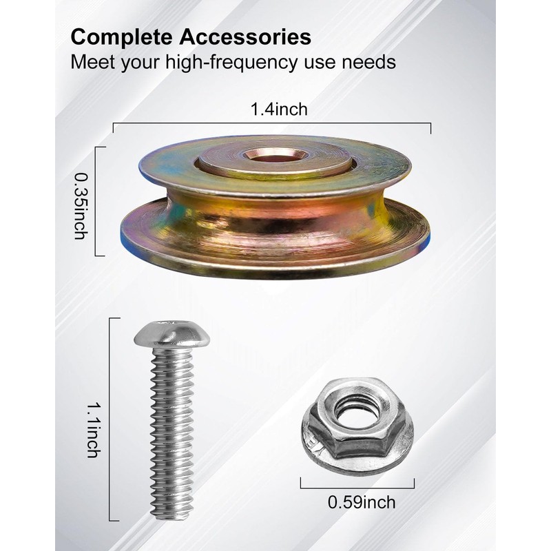 (2 Pcs) Cut Off Flange Track Bearing Kit Compatible with