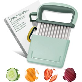 Générique Potato Slicer Wavy Blade Green French Fries Vegetables Dishwasher Safe for Perfect Wavy Cuts