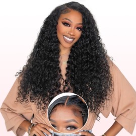 9x6 Glueless Wigs Human Hair Pre Plucked Pre Cut 200 Density Hd Water Wave Lace Front Wigs Human Hair Ready to Wear Wigs Glueless Human Hair for Women Bleached Knots 26 Inch