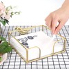 TOLIDA Square Glass Napkin Holder - Metal Glass Napkin Holder