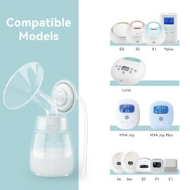 GOTOCUT 6PCS 18mm Breast Pump Flanges, Duckbill Valves Compatible with Spectra S1/S2/9Plus/Synergy Gold, Motif Luna, Wide-Mouth Bottle Fit, Breast Pump Accessories