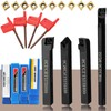 S12MSCLCR09+SCLCR1212H09+SCLCL1212H09+SCMCN1212H09 4 PCS 12MM Shank Lathe Turning Tool Holder Boring