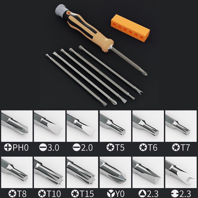Screwdriver, Replacement Screwdriver, 12 in 1, 6 Bits Included, Screwdriver