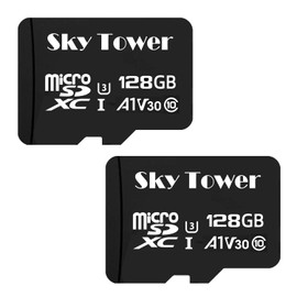 Sky Tower Ultra microSDXC microSDHC UHS-I Memory Card with Adapter [New Version] Flash Memory Card - Up to 100MB/s, U1, Class10, V10, A1, High Speed TF Card (128GB Micro SD Card 2 Pack)