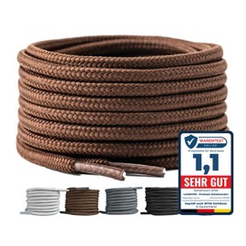 LaceHype 2 Pairs – Premium Round Shoelaces, Diameter 4.5 mm, Polyester, for Work Shoes, Boots, Outdoor Shoes and Sports Shoes, Tear-Resistant Shoe Laces, Army Green