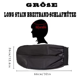 Long Satin Sleeping Cap, Pack of 2 Large Sleeping Caps for Women, Long Braids Satin Sleeping Cap, Extra Large Sleeping Cap with Wide Elastic Band, Soft and Comfortable