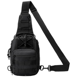 HOW'ON Hunting Backpack Waterproof Sling Shoulder Bag Small Carry Pouch Black