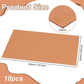 BENECREAT 10 Pcs Leather Stiffener Sheets, Light Salmon Bag Stiffener, 20x30cm/7.87x11.8 Inch Bonded Leather Sheet for Leather Bag Liner, Craft DIY, 0.8mm Thick