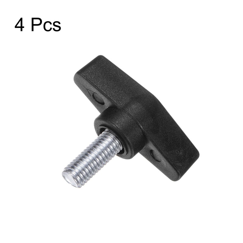 sourcing map 4pcs Tee Wing Knobs M10 x 20mm Metric