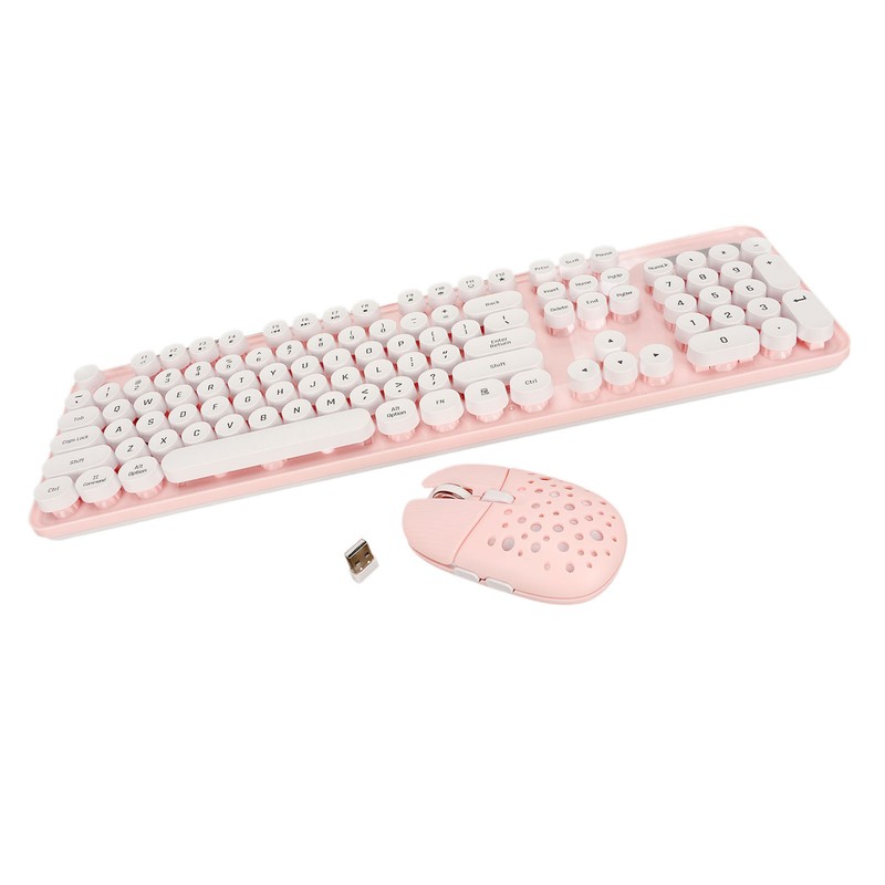 Wireless Keyboard and Mouse Combo Pure Color Retro 2.4G Wireless