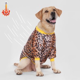LovinPet Dog Jacket for Mastiff, Lightweight Warm Pet Coats, Skin-Friendly Flannel Fabric Clothes for Dog, Loquat Rough Leopard Prints Dog Clothes, Warm Dog Clothes for Small Dog Breeds,Brown