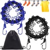 2 Pack Portable Clothesline with 12 Clothespins, Windproof Travel Clothesline