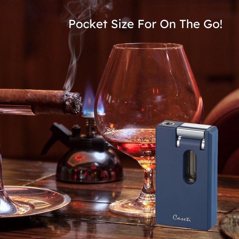 Caseti Urban Single Torch Flame Lighter, Built in Cutter, Built